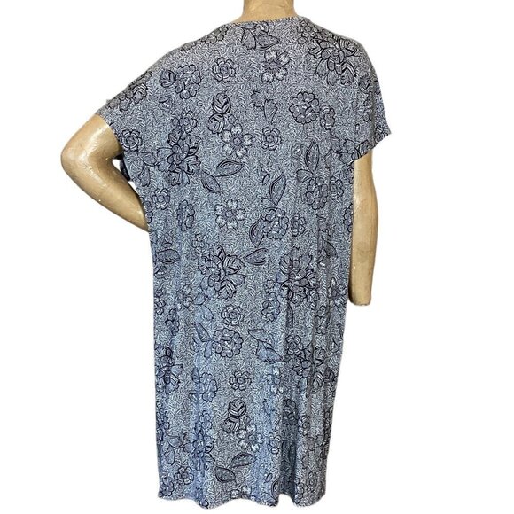 J. Jill Wearever Bali Soft Shift Tee-Shirt-Dress Sz XL Floral 290D - Picture 5 of 8